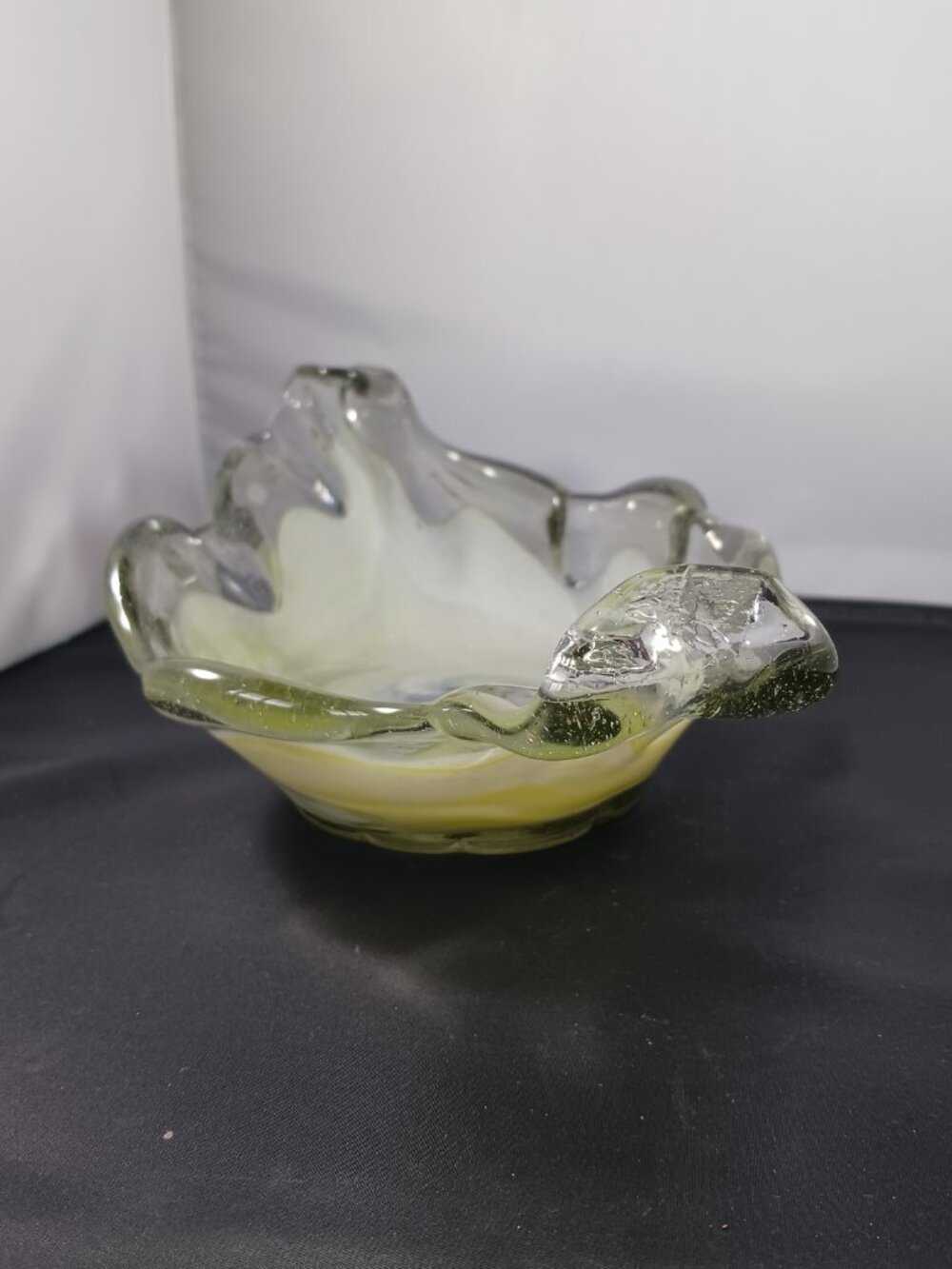 Vintage Hand blown Murano Style Art Glass Bowl